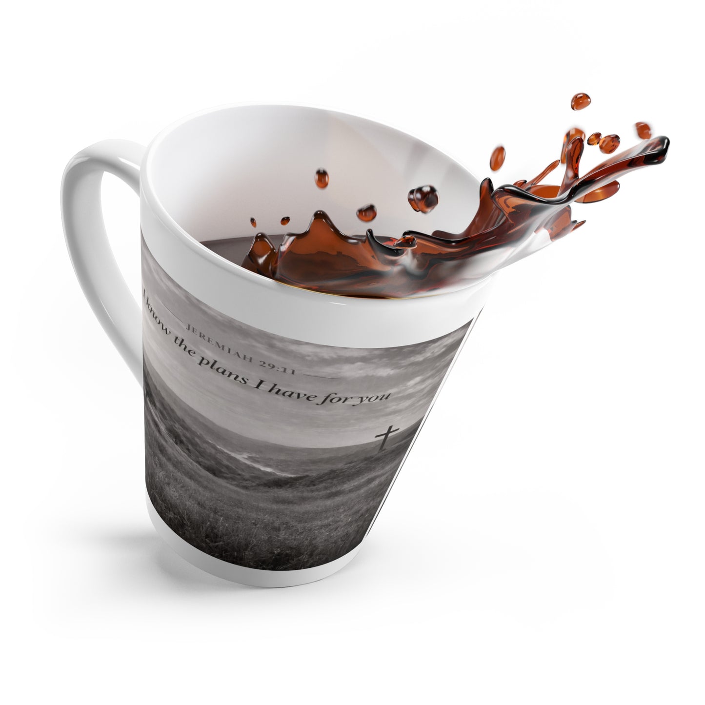 Latte Mug Jeremiah 29:11 Inspirational Cross