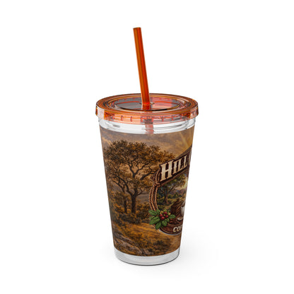 Hill Country Coffee Company 16oz Tumbler with Straw — Iced Coffee Travel Cup