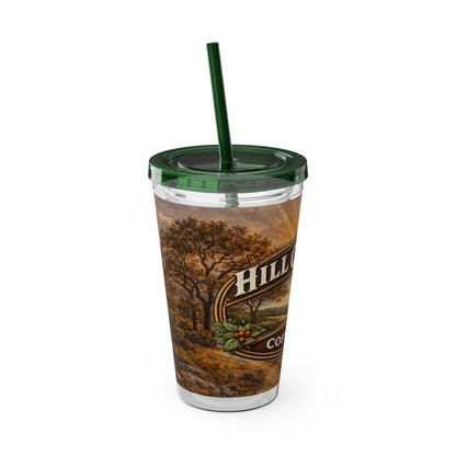 Hill Country Coffee Company 16oz Tumbler with Straw — Iced Coffee Travel Cup