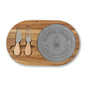 Engraved Acacia Charcuterie Board with Slate Inlay & Cheese Tools — Personalized Hostess Gift