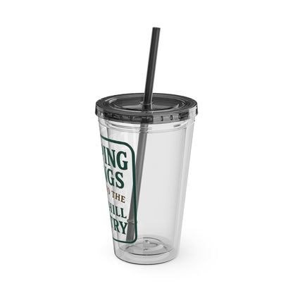 Gateway to Hill Country Sunsplash Tumbler with Straw, 16oz - Perfect for Walks, Workouts, Gifts & School, Customizable Design for Everyone