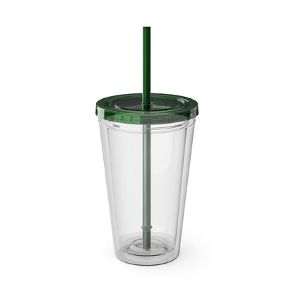 Hill Country Sunsplash Tumbler with Straw, 16oz - Perfect for Walks, Workouts, Gifts & School, Customizable Design for Everyone