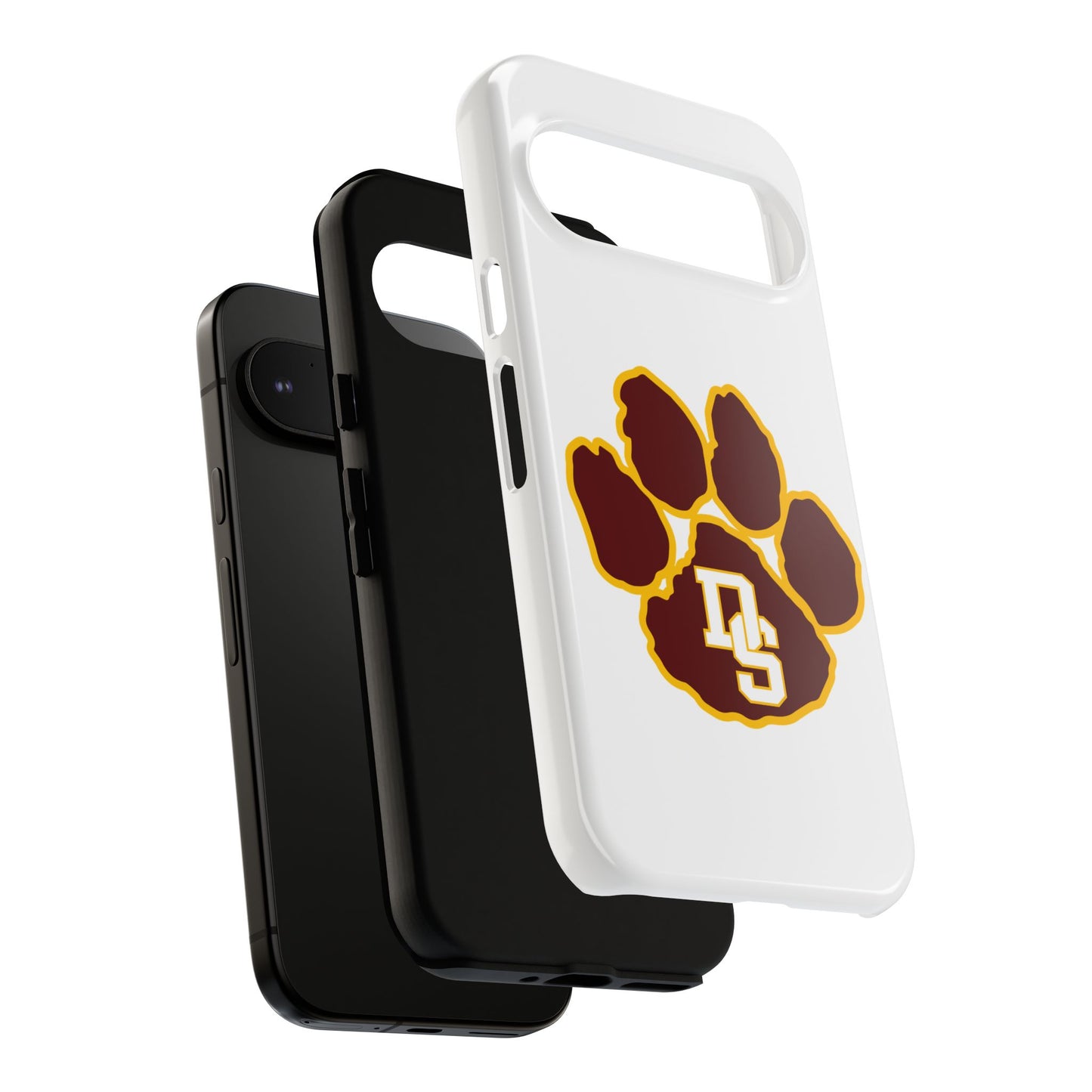 Phone Case — Maroon & Gold Paw Print with DS Monogram