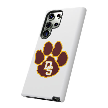 Phone Case — Maroon & Gold Paw Print with DS Monogram