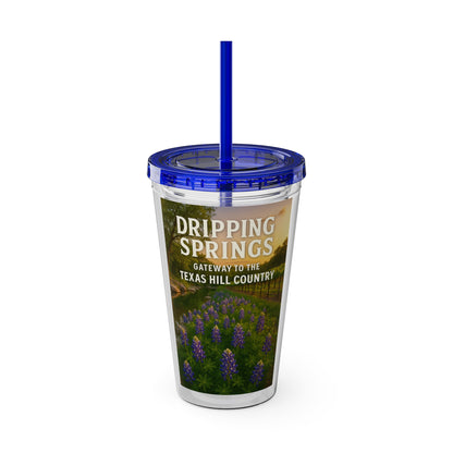 Hill Country Sunsplash Tumbler with Straw, 16oz - Perfect for Walks, Workouts, Gifts & School, Customizable Design for Everyone