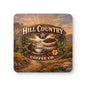 Hill Country Coffee Coaster Set — Calming Hill Country Backdrop (Office & Home) _V2