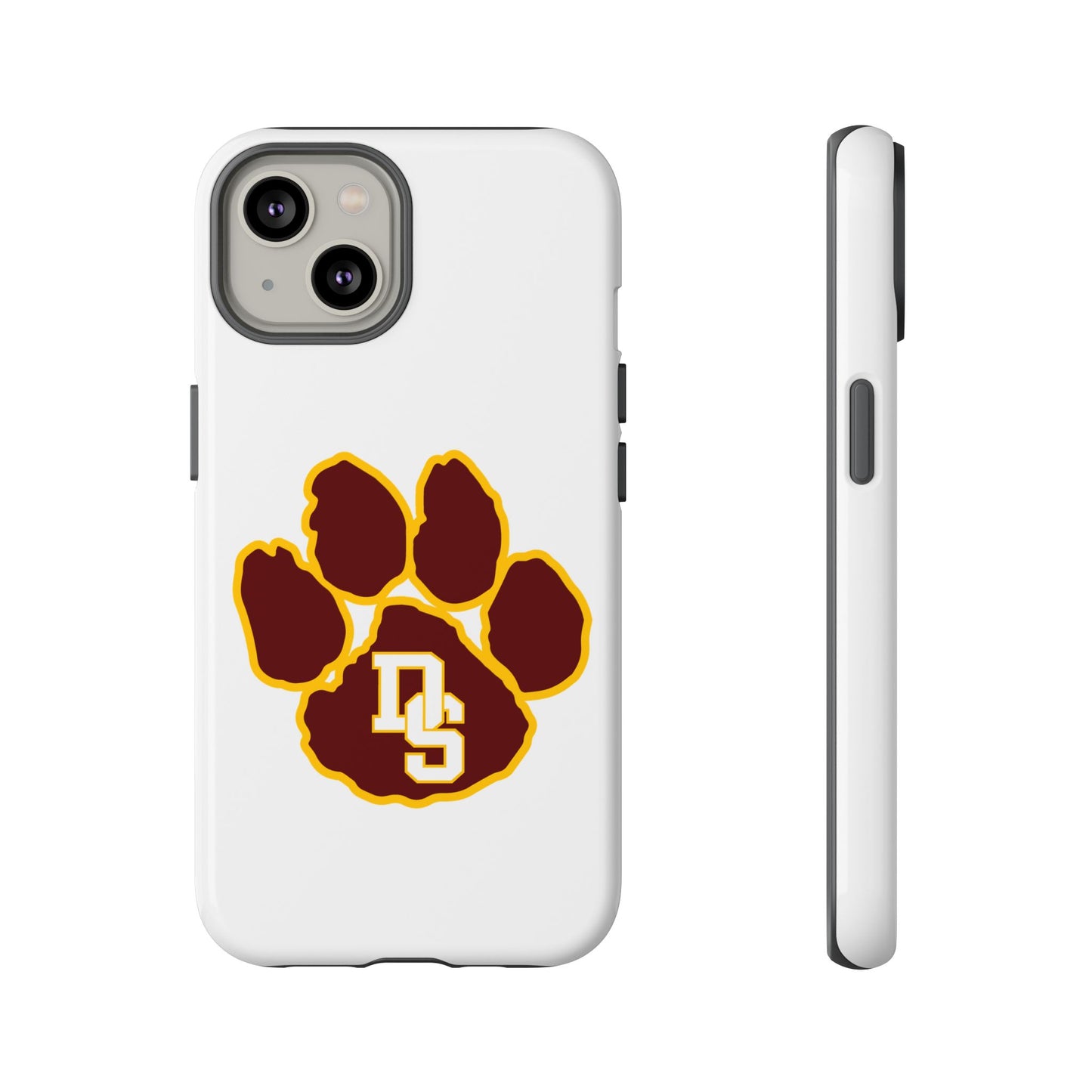 Phone Case — Maroon & Gold Paw Print with DS Monogram