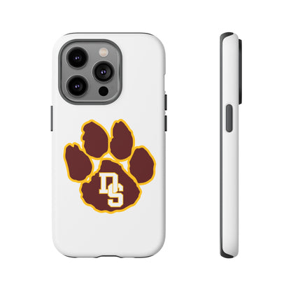 Phone Case — Maroon & Gold Paw Print with DS Monogram