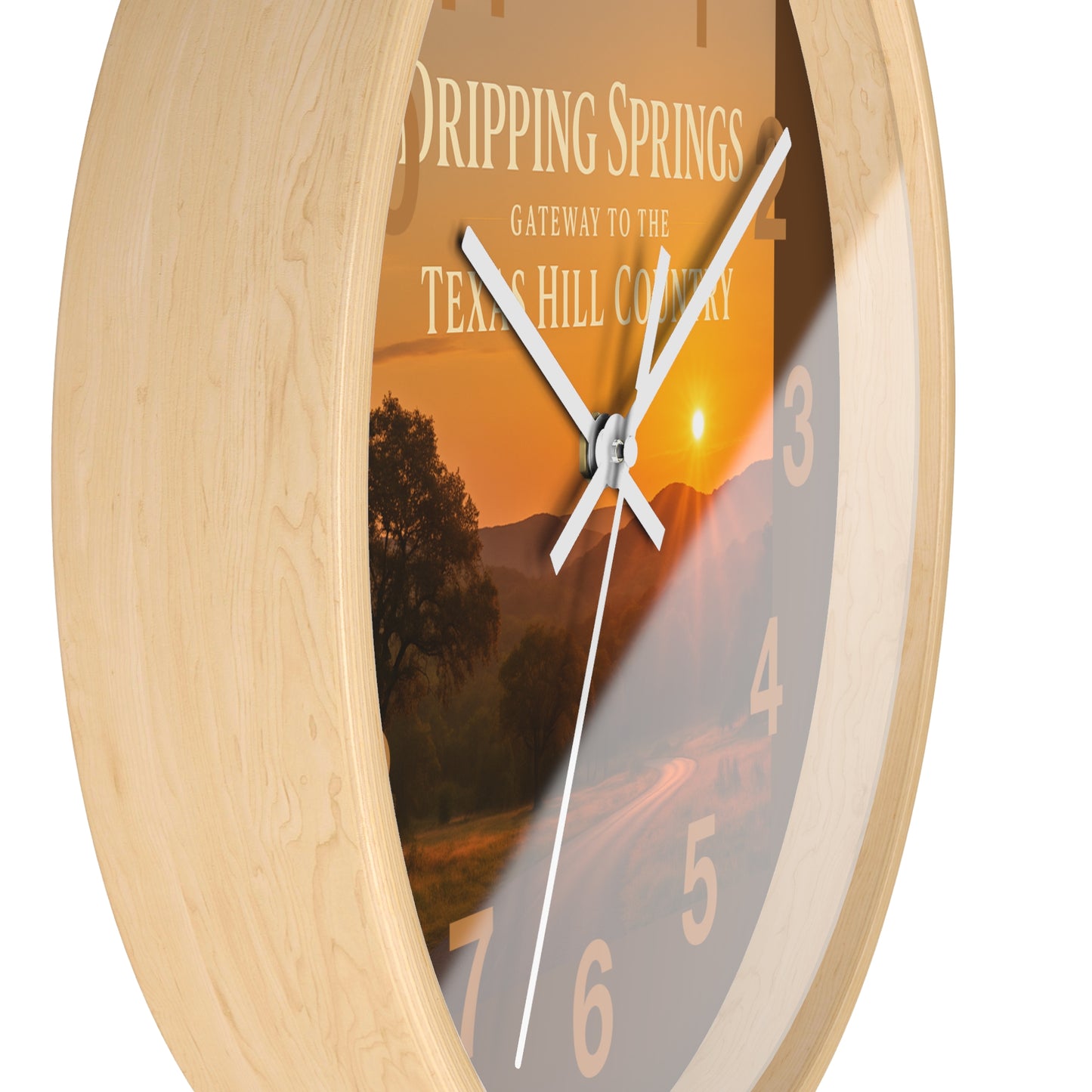 Dripping Springs Sunset Wall Clock — Texas Hill Country Scenic Clock