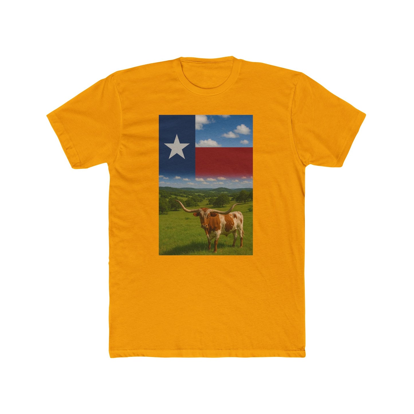 Texas Longhorn Flag Tee — Lone Star Cattle Graphic T-Shirt