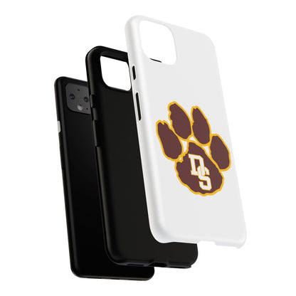 Phone Case — Maroon & Gold Paw Print with DS Monogram
