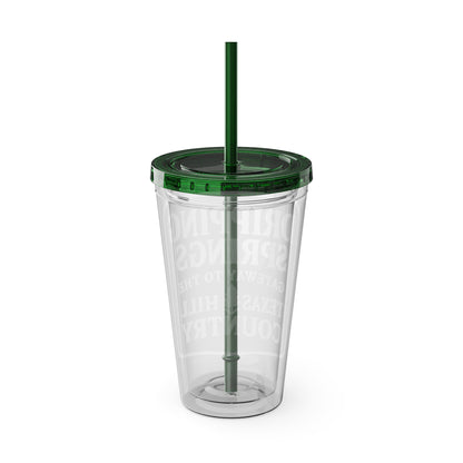 Gateway to Hill Country Sunsplash Tumbler with Straw, 16oz - Perfect for Walks, Workouts, Gifts & School, Customizable Design for Everyone