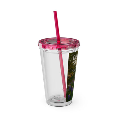 Hill Country Sunsplash Tumbler with Straw, 16oz - Perfect for Walks, Workouts, Gifts & School, Customizable Design for Everyone