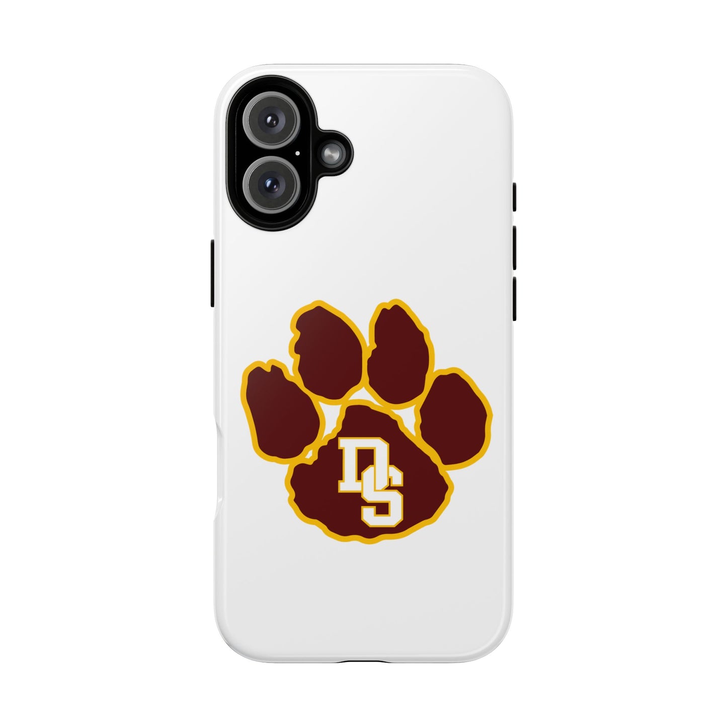 Phone Case — Maroon & Gold Paw Print with DS Monogram