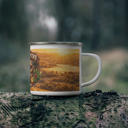 Hill Country Coffee Company Enamel Camping Mug — Everyday  Coffee Cup _V2