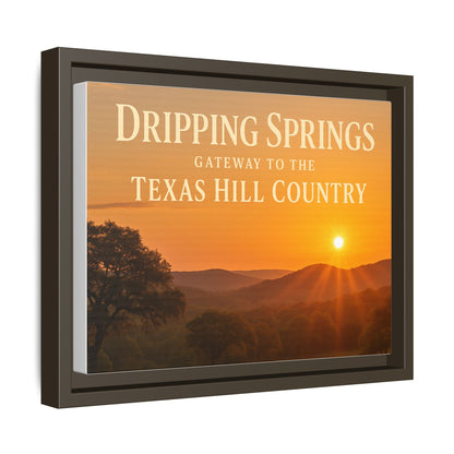 Dripping Springs Texas Hill Country Framed Canvas Wall Art — Sunset Landscape Print