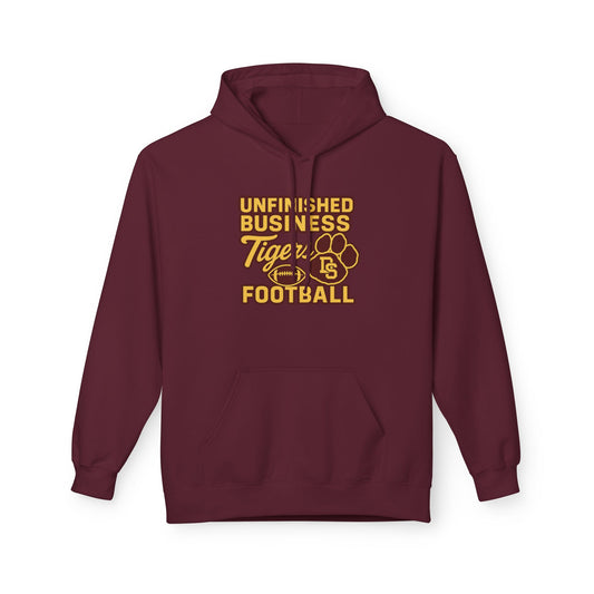 "Unfinished Business TIGER FOOTBALL"  Unisex Midweight Softstyle Fleece Hoodie - 6 color options