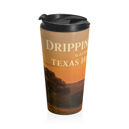Sunset Ridge Travel Mug — 'Gateway to the Hill Country' Stainless Steel Tumbler
