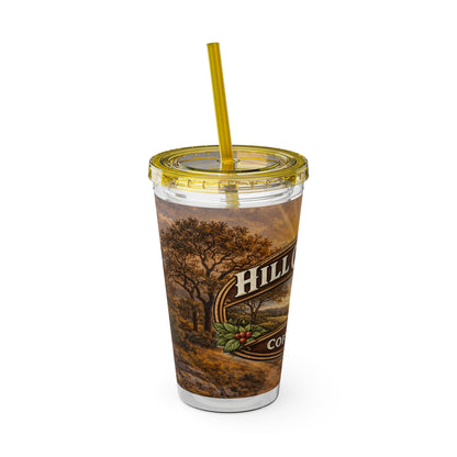 Hill Country Coffee Company 16oz Tumbler with Straw — Iced Coffee Travel Cup