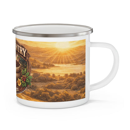 Hill Country Coffee Company Enamel Camping Mug — Everyday  Coffee Cup _V2