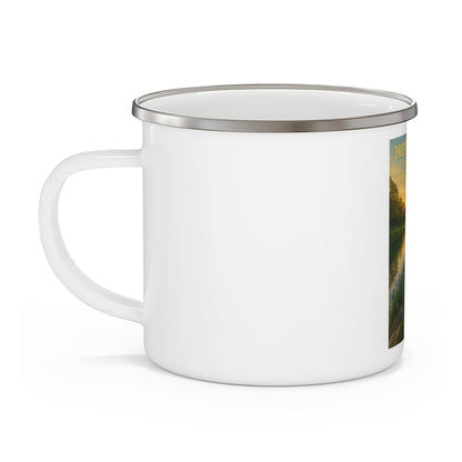 Hill Country Rivers Enamel Camping Mug — Texas Hill Country Scenic Campfire Cup