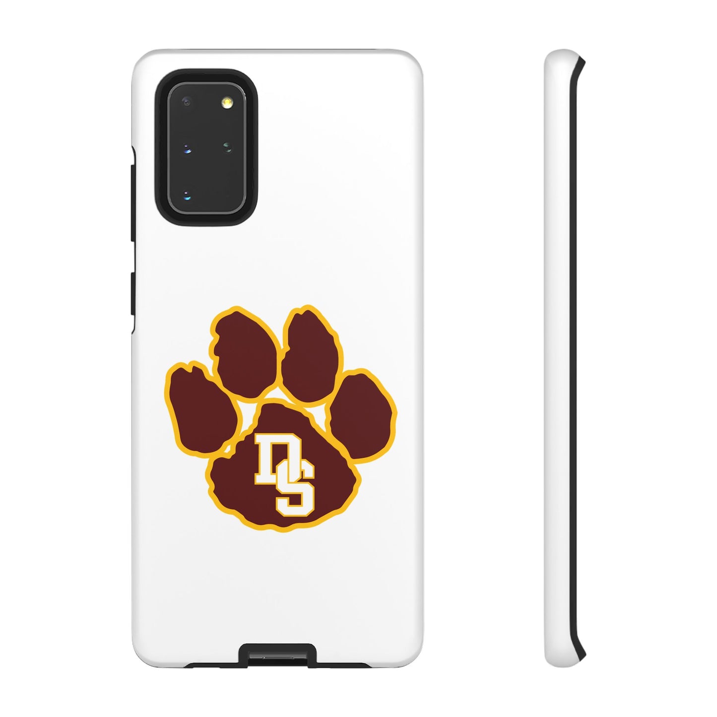 Phone Case — Maroon & Gold Paw Print with DS Monogram