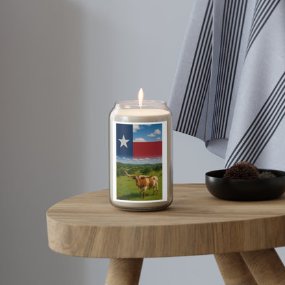 Texas Longhorn Soy Candle — 13.75 oz Scented Candle with Lone Star Rustic Farmhouse Vibe