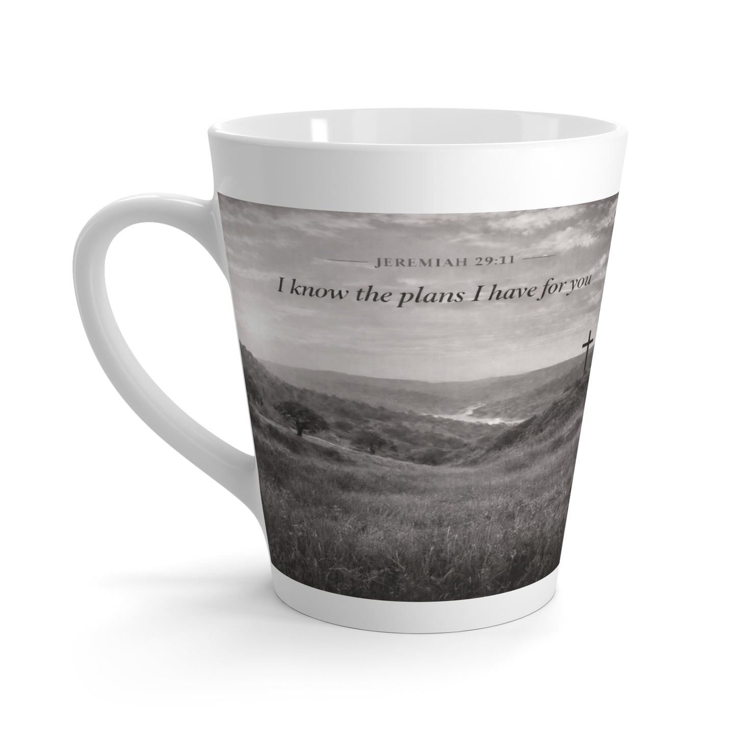 Latte Mug  Jeremiah 29:11  Inspirational Cross