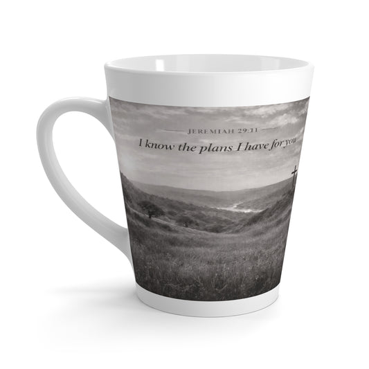 Latte Mug  Jeremiah 29:11  Inspirational Cross
