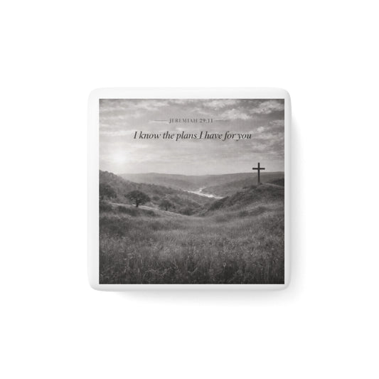 Inspirational Scripture Porcelain Magnet — "I Know the Plans I Have for You" (Jeremiah 29:11)