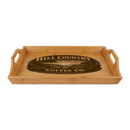Hill Country Coffee Company Bamboo Serving Tray — Engraved Coffee & Snack Tray