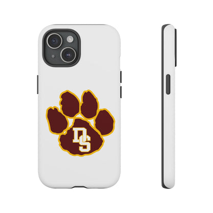 Phone Case — Maroon & Gold Paw Print with DS Monogram