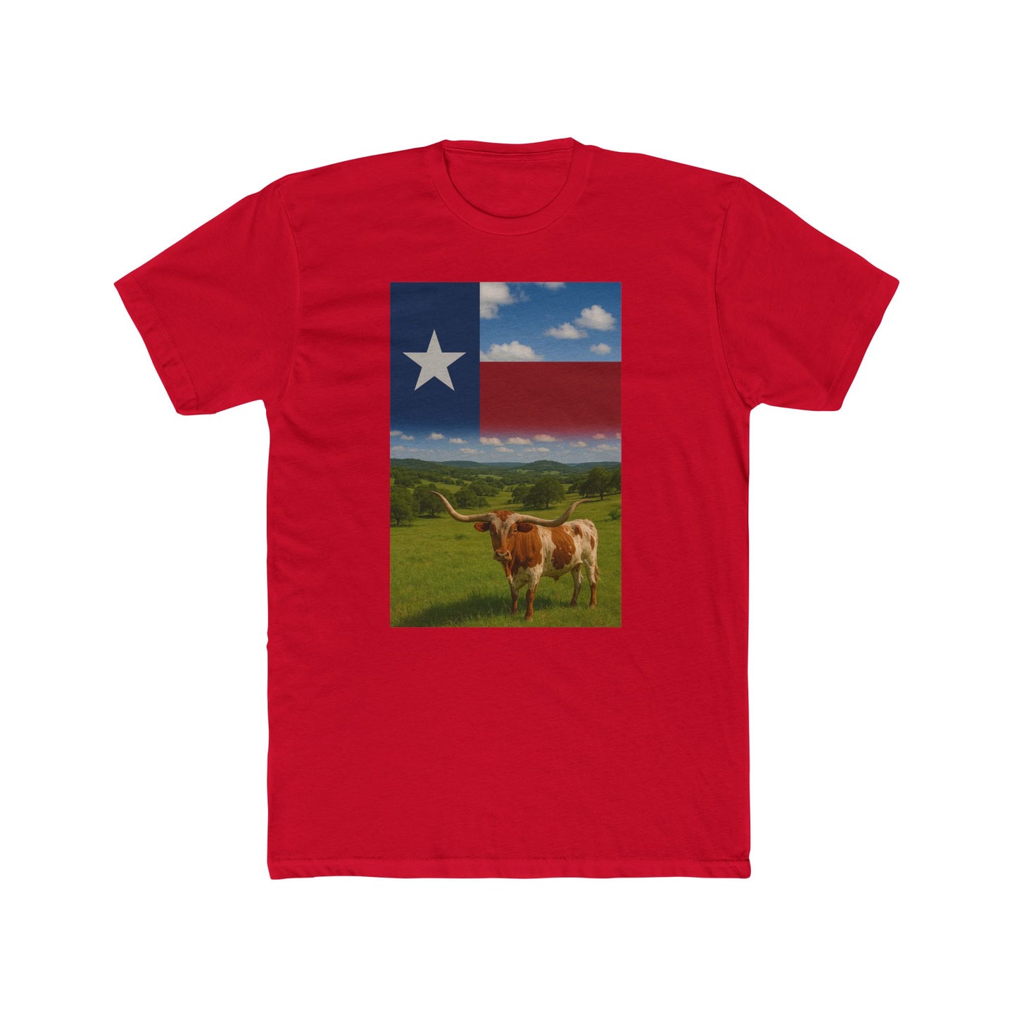 Texas Longhorn Flag Tee — Lone Star Cattle Graphic T-Shirt