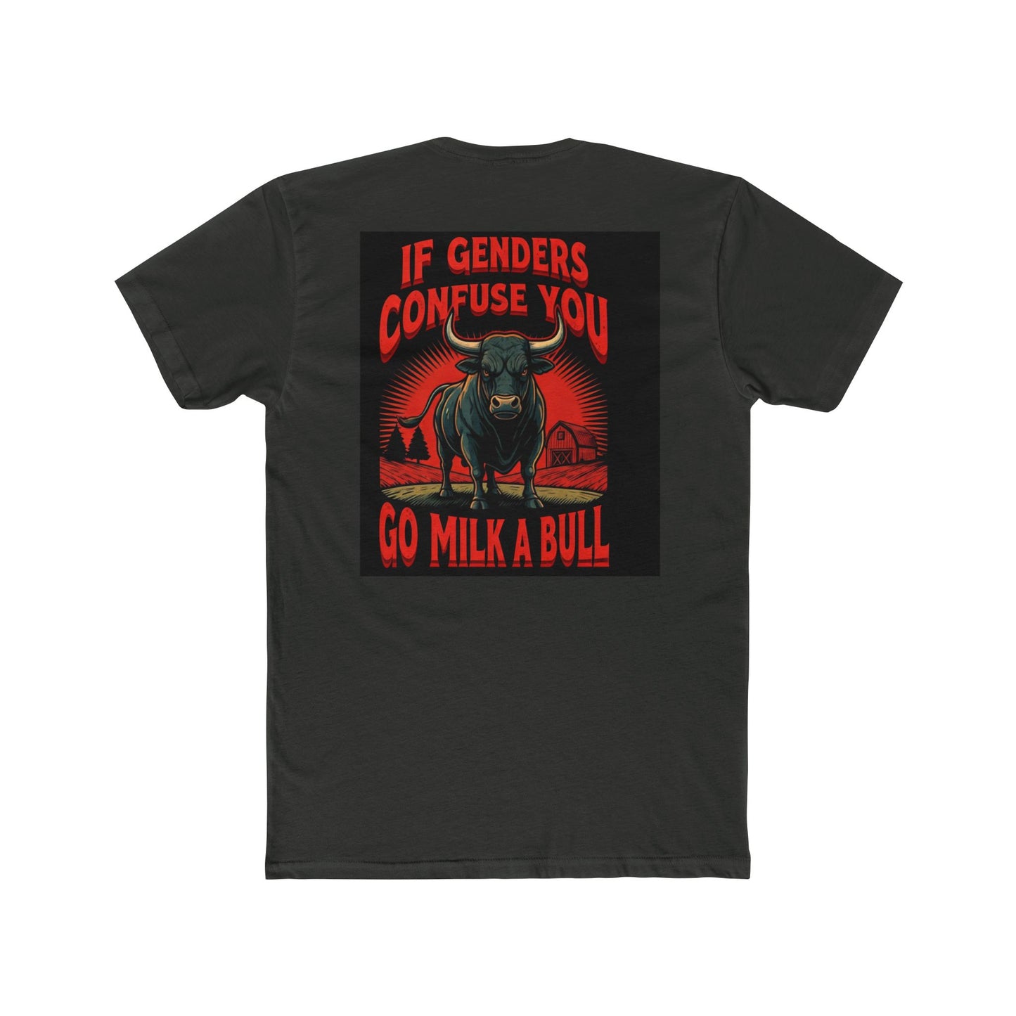 Funny Cow Graphic T-Shirt – ‘Milk a Bull If Still Confused’ Humor Tee for Ranch & Farm Life, Unisex Cotton Shirt