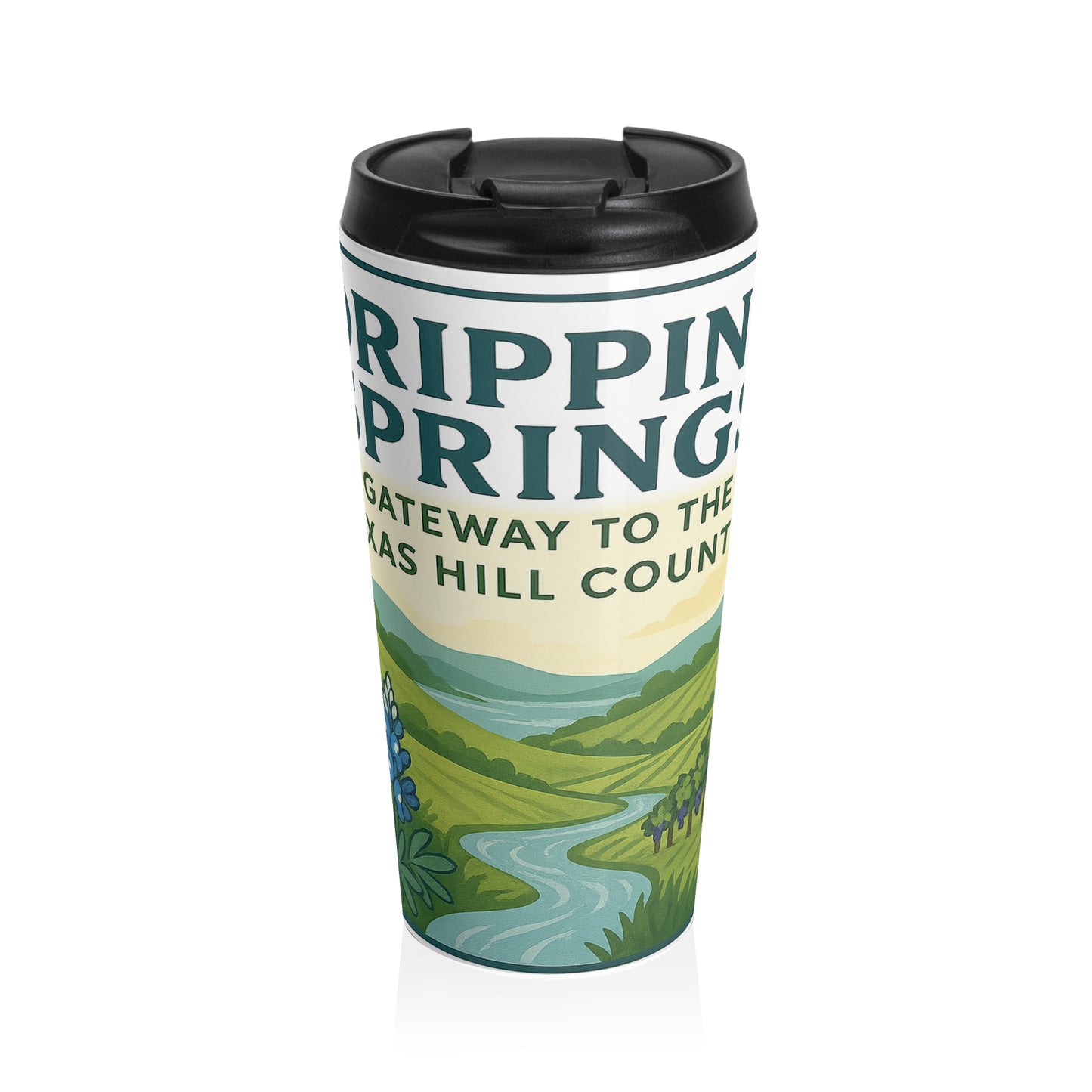 Dripping Springs Travel Mug — 'Gateway to the Hill Country' Stainless Steel Tumbler