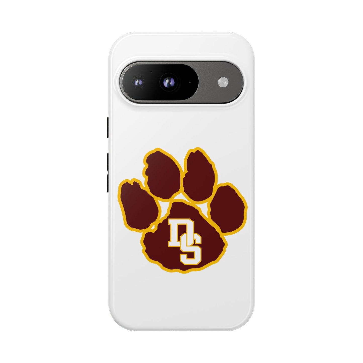 Phone Case — Maroon & Gold Paw Print with DS Monogram