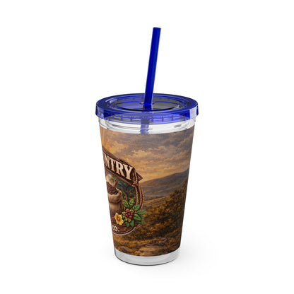 Hill Country Coffee Company 16oz Tumbler with Straw — Iced Coffee Travel Cup
