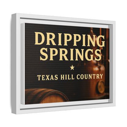 Dripping Springs Texas Hill Country Framed Canvas Wall Art — Sunset Landscape Print