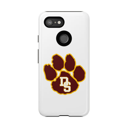 Phone Case — Maroon & Gold Paw Print with DS Monogram