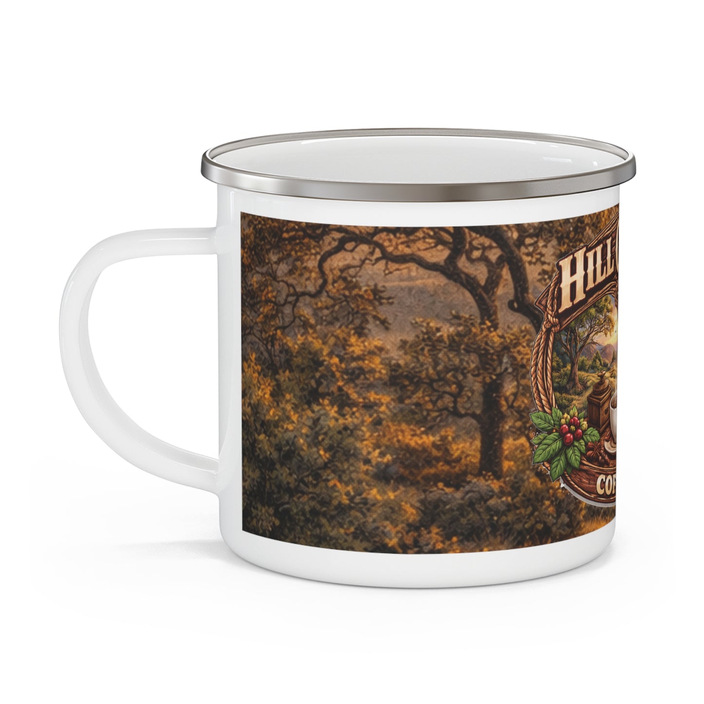 Hill Country Coffee Company Enamel Camping Mug — Everyday  Coffee Cup _V2