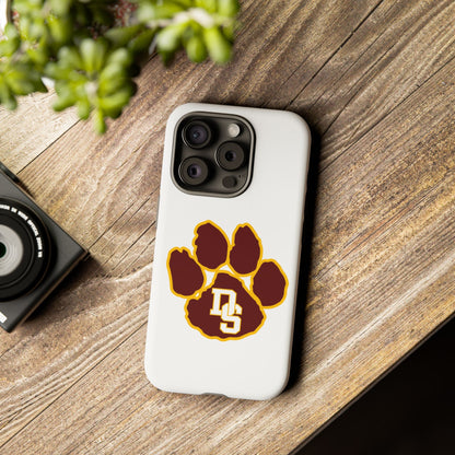 Phone Case — Maroon & Gold Paw Print with DS Monogram