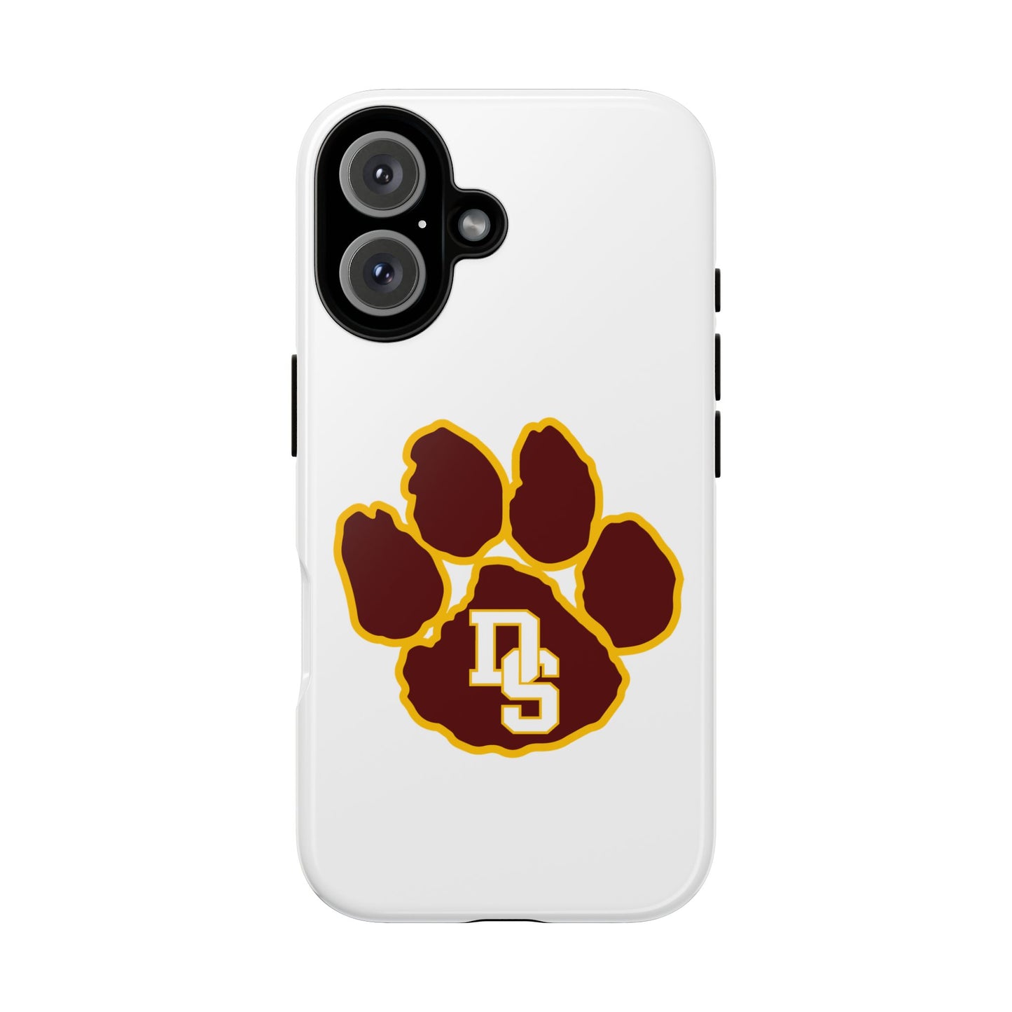 Phone Case — Maroon & Gold Paw Print with DS Monogram