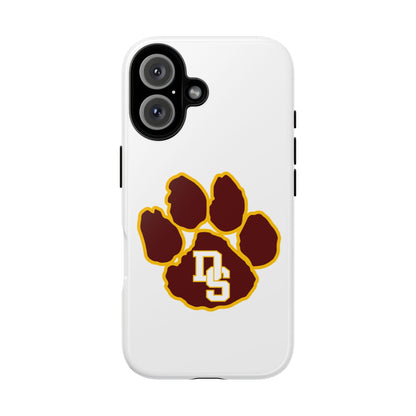 Phone Case — Maroon & Gold Paw Print with DS Monogram