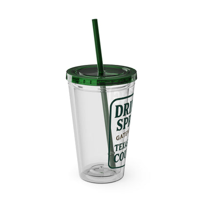 Gateway to Hill Country Sunsplash Tumbler with Straw, 16oz - Perfect for Walks, Workouts, Gifts & School, Customizable Design for Everyone