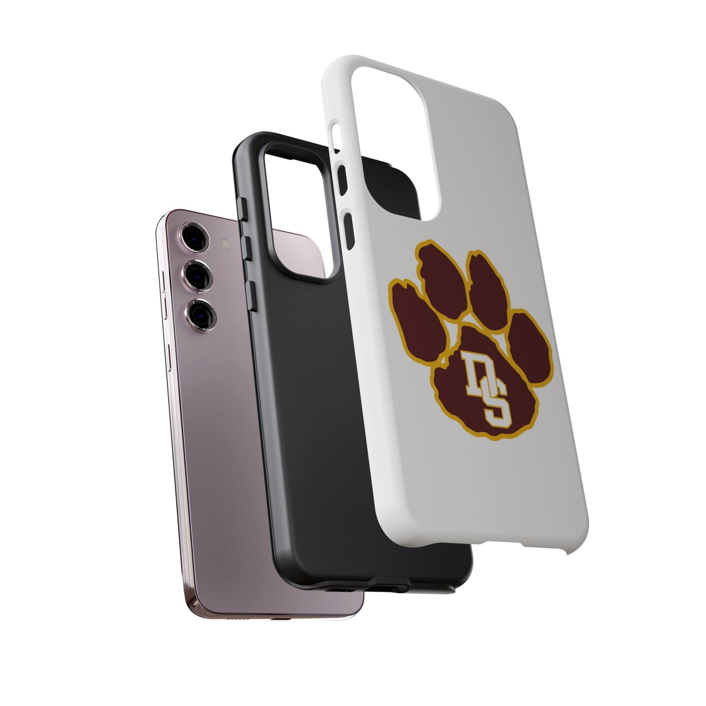 Phone Case — Maroon & Gold Paw Print with DS Monogram