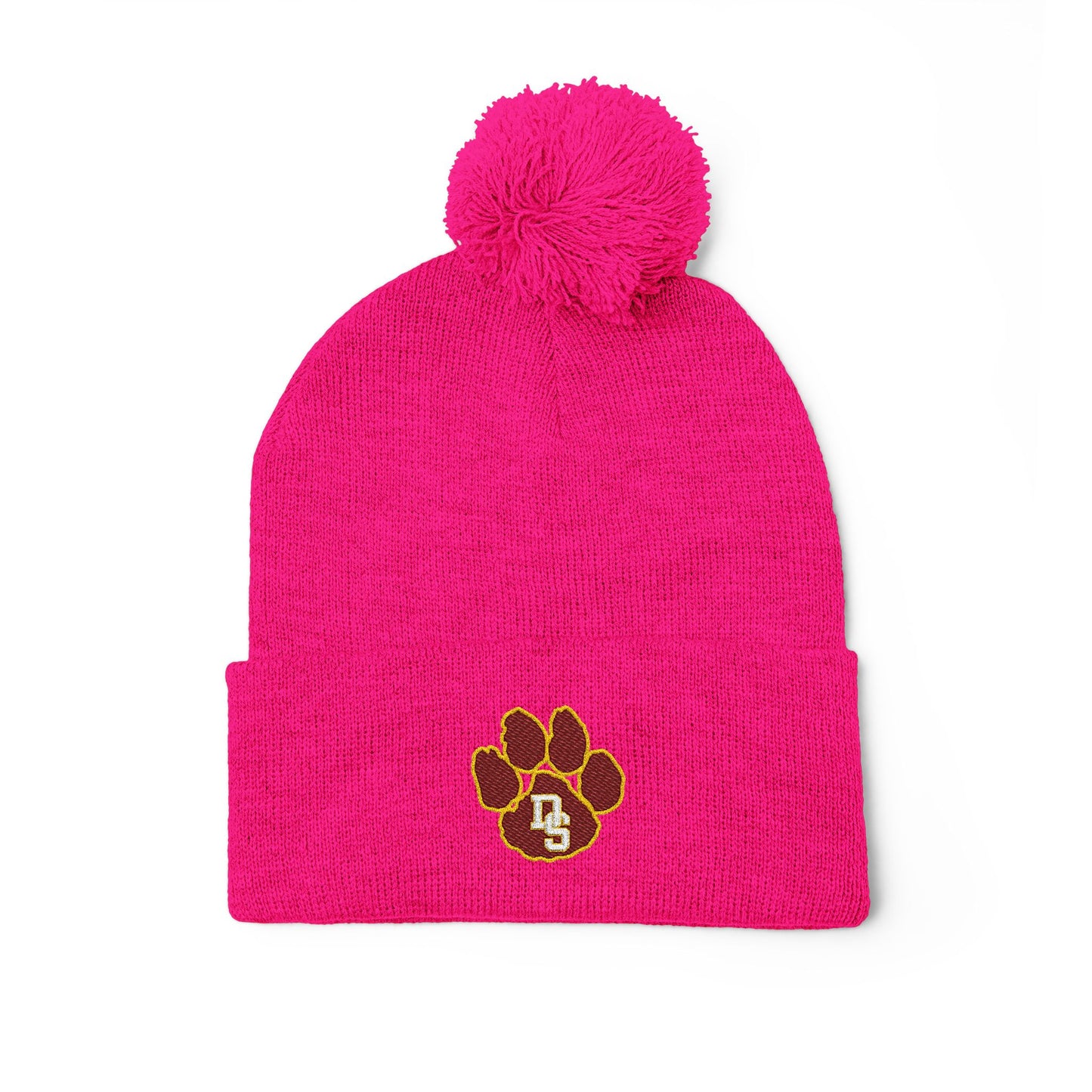 Embroidered Pom-Pom Knit Cap | Perfect Winter Beanie for Pet Lovers | Birthday, Christmas, Animal Lover Gift, Cute Accessories