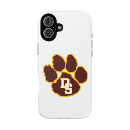 Phone Case — Maroon & Gold Paw Print with DS Monogram