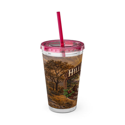 Hill Country Coffee Company 16oz Tumbler with Straw — Iced Coffee Travel Cup