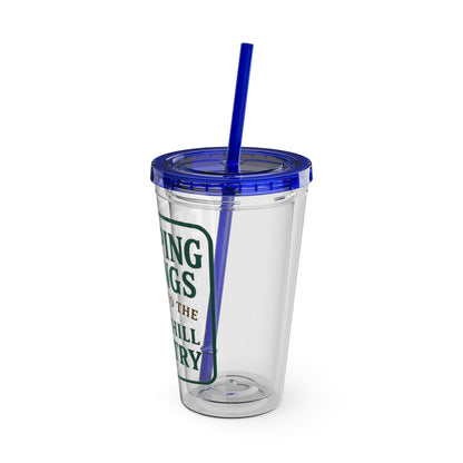Gateway to Hill Country Sunsplash Tumbler with Straw, 16oz - Perfect for Walks, Workouts, Gifts & School, Customizable Design for Everyone