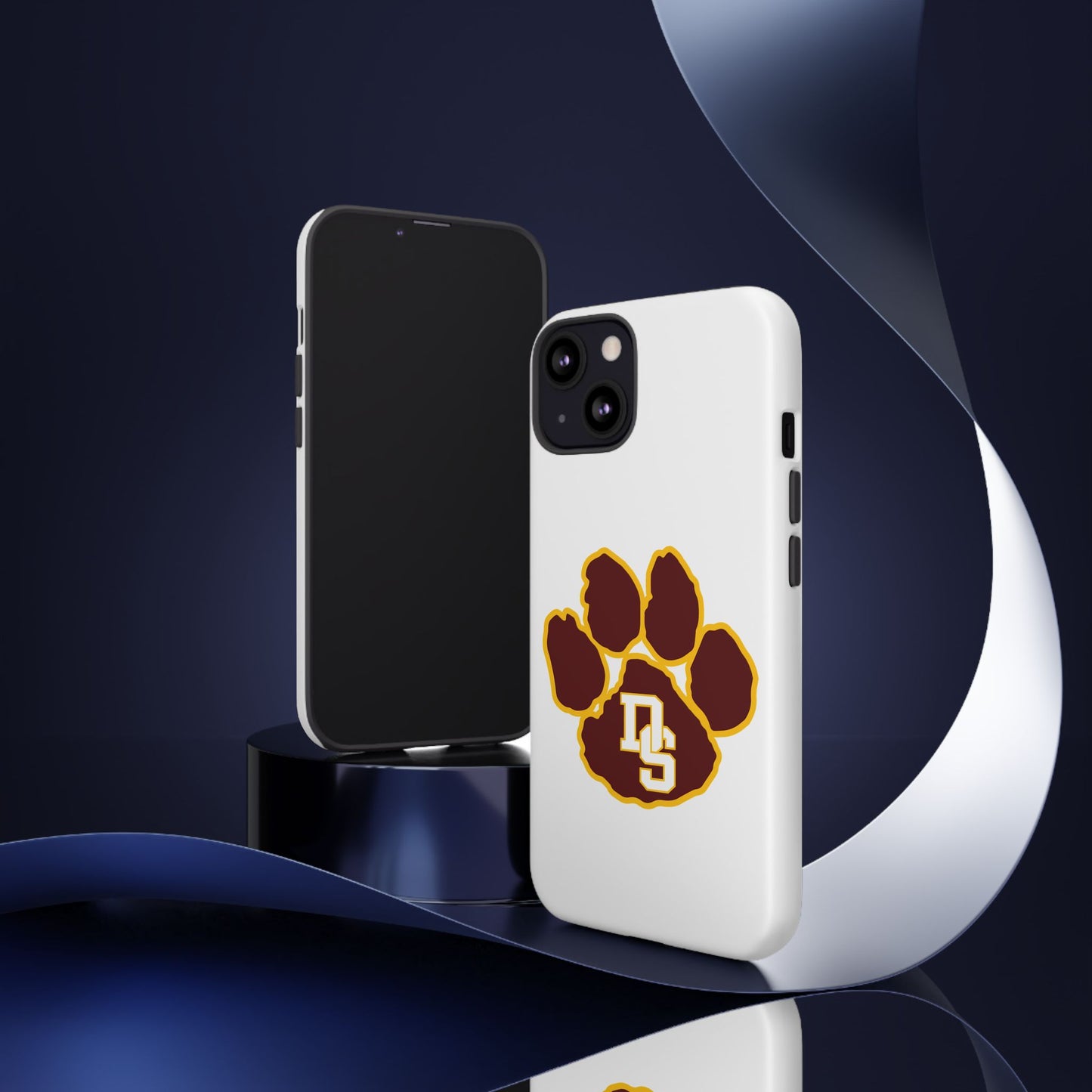 Phone Case — Maroon & Gold Paw Print with DS Monogram